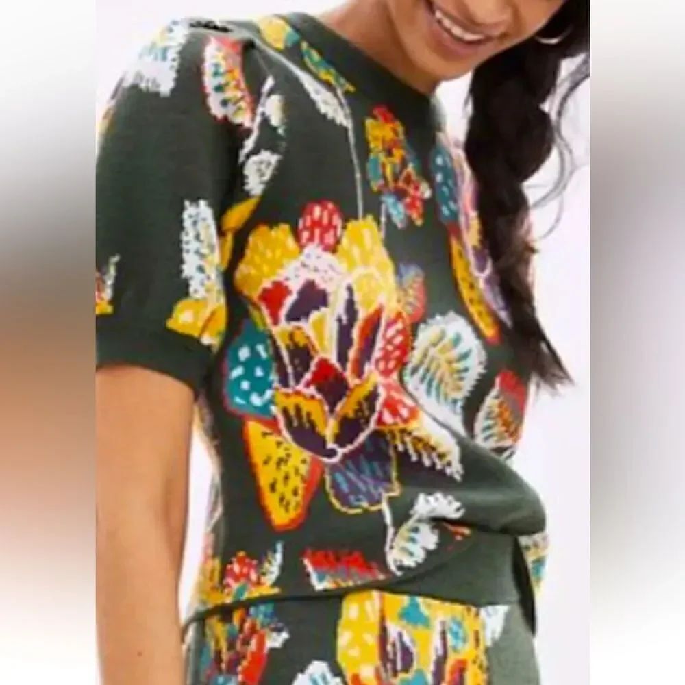 Farm Rio Margarita floral knit top
